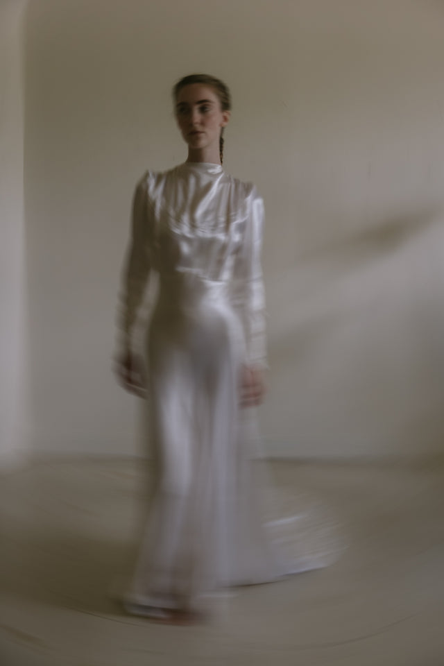 1930s English satin wedding gown