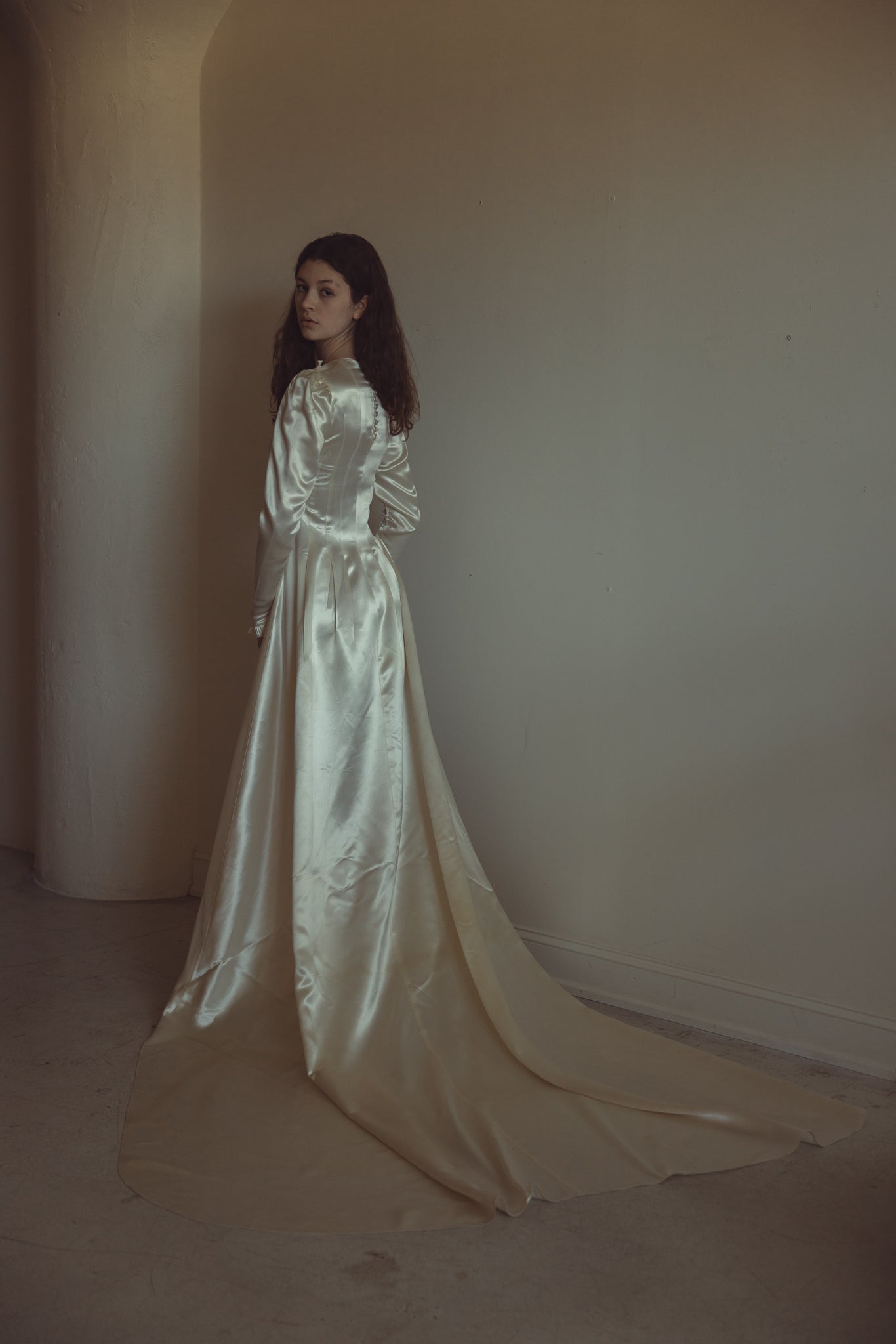 1930s pleated satin Art Deco wedding gown Devore Vintage 1930s pleated satin Art Deco wedding gown Devore Vintage