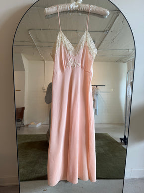 1930s Yolande pure silk lace embroidered half slip