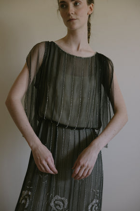 1920s silk evening dress