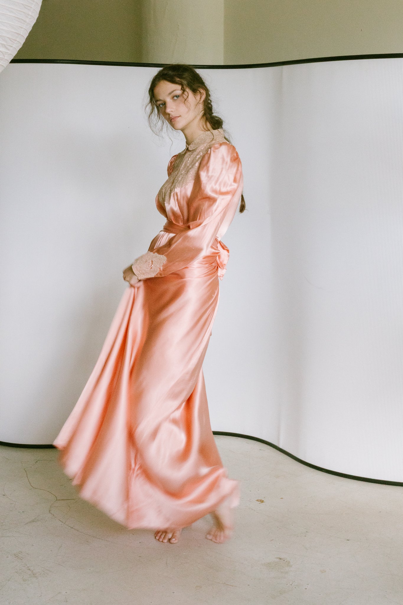 1940s satin dressing gown