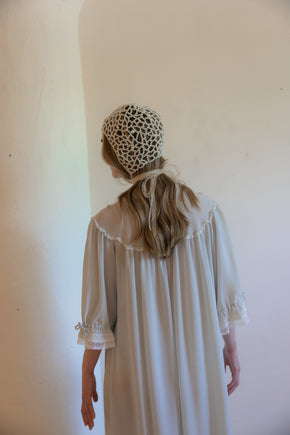 1930s French crepe chiffon lace nightgown