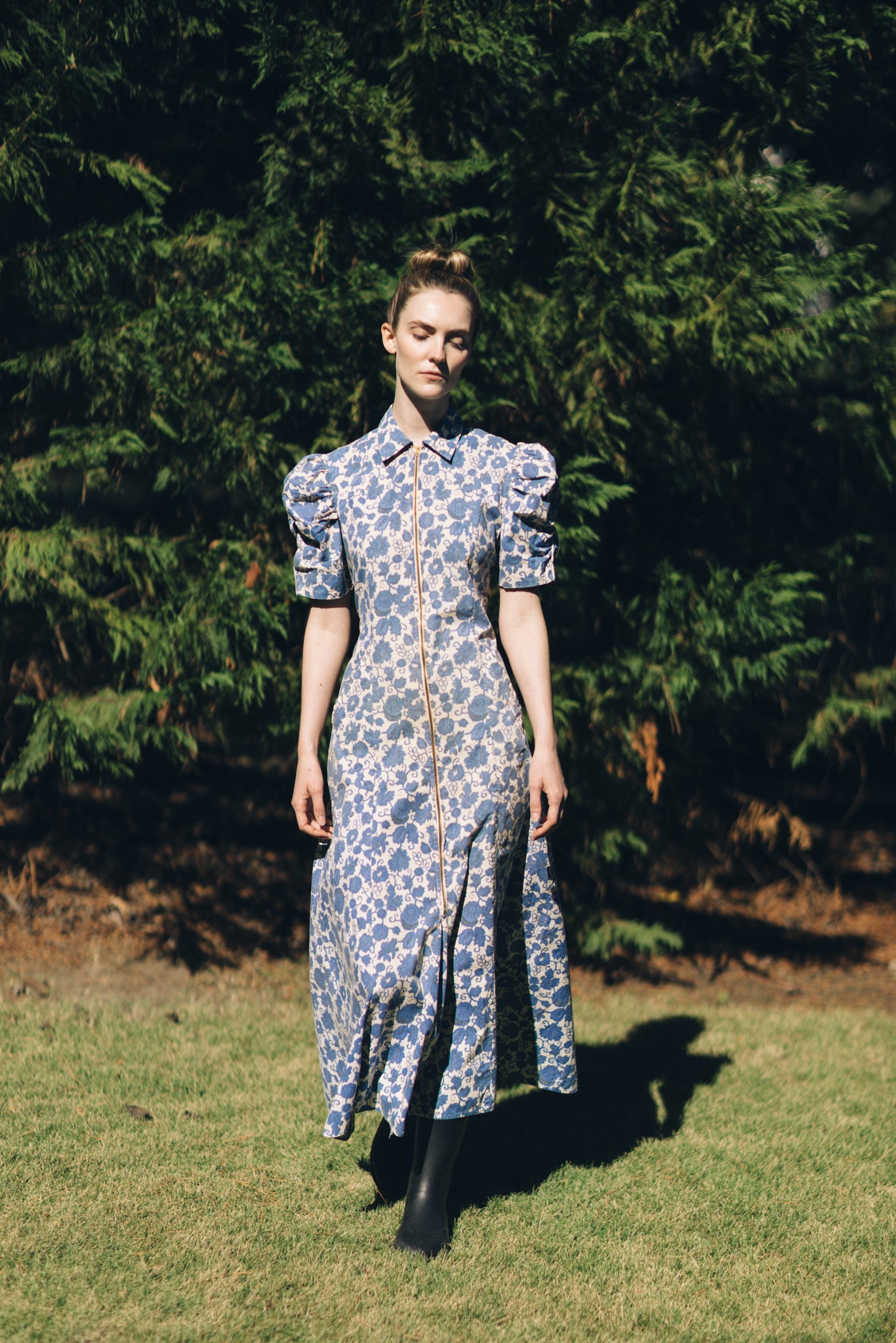 1930s zip from cotton house dress Devore Vintage 1930s zip from cotton house dress Devore Vintage