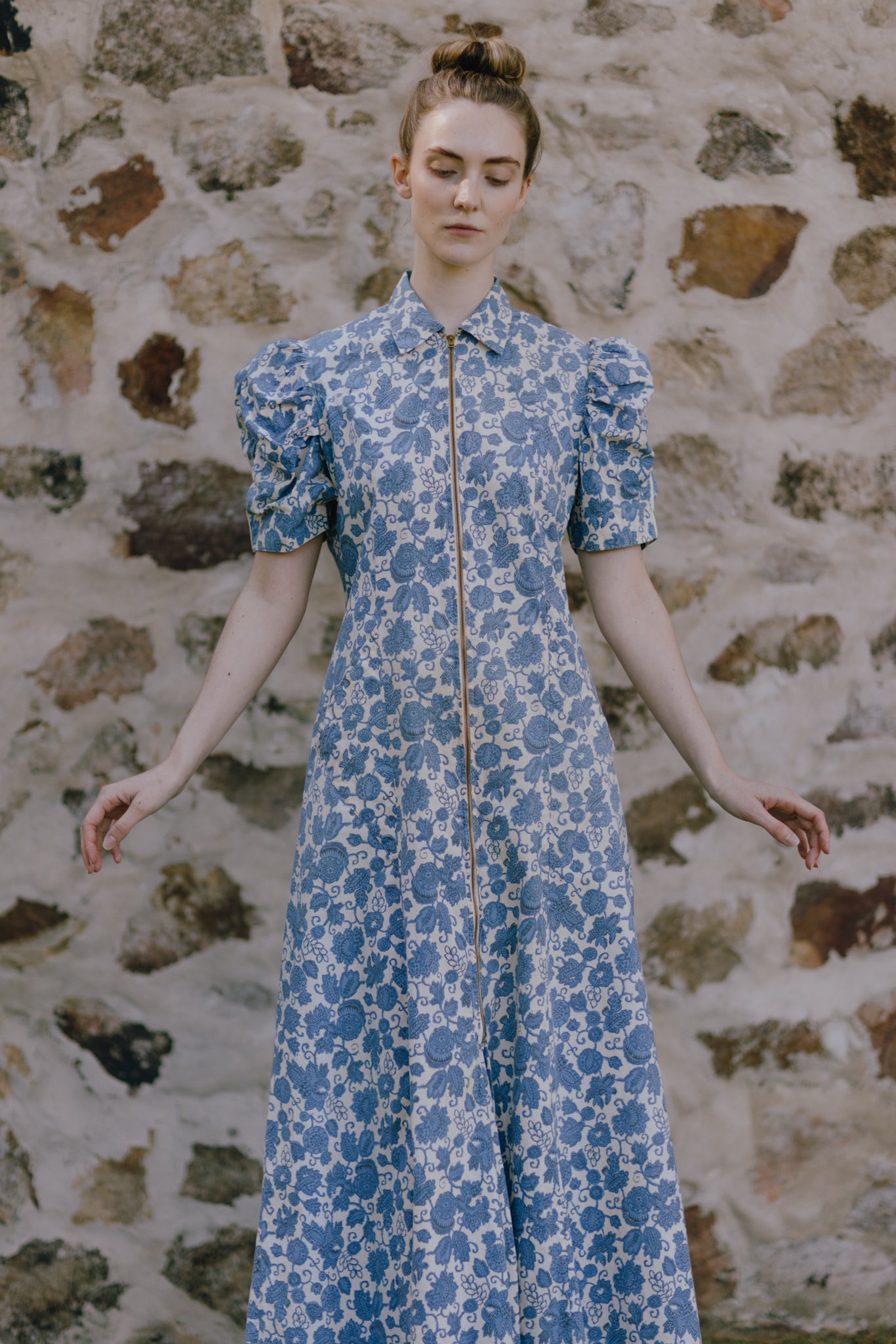 1930s zip from cotton house dress