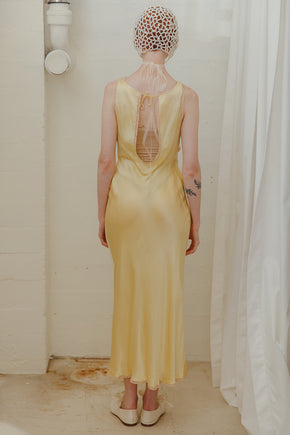 1940s silk canary nightgown