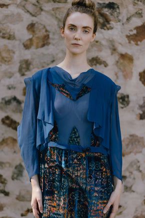 1922 cut velvet afternoon dress