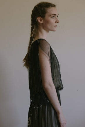 1920s silk evening dress