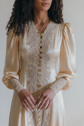 1930s silk lace peignoir gown