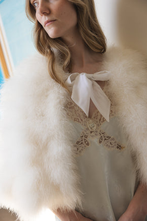 1960s ivory marabou feather cape