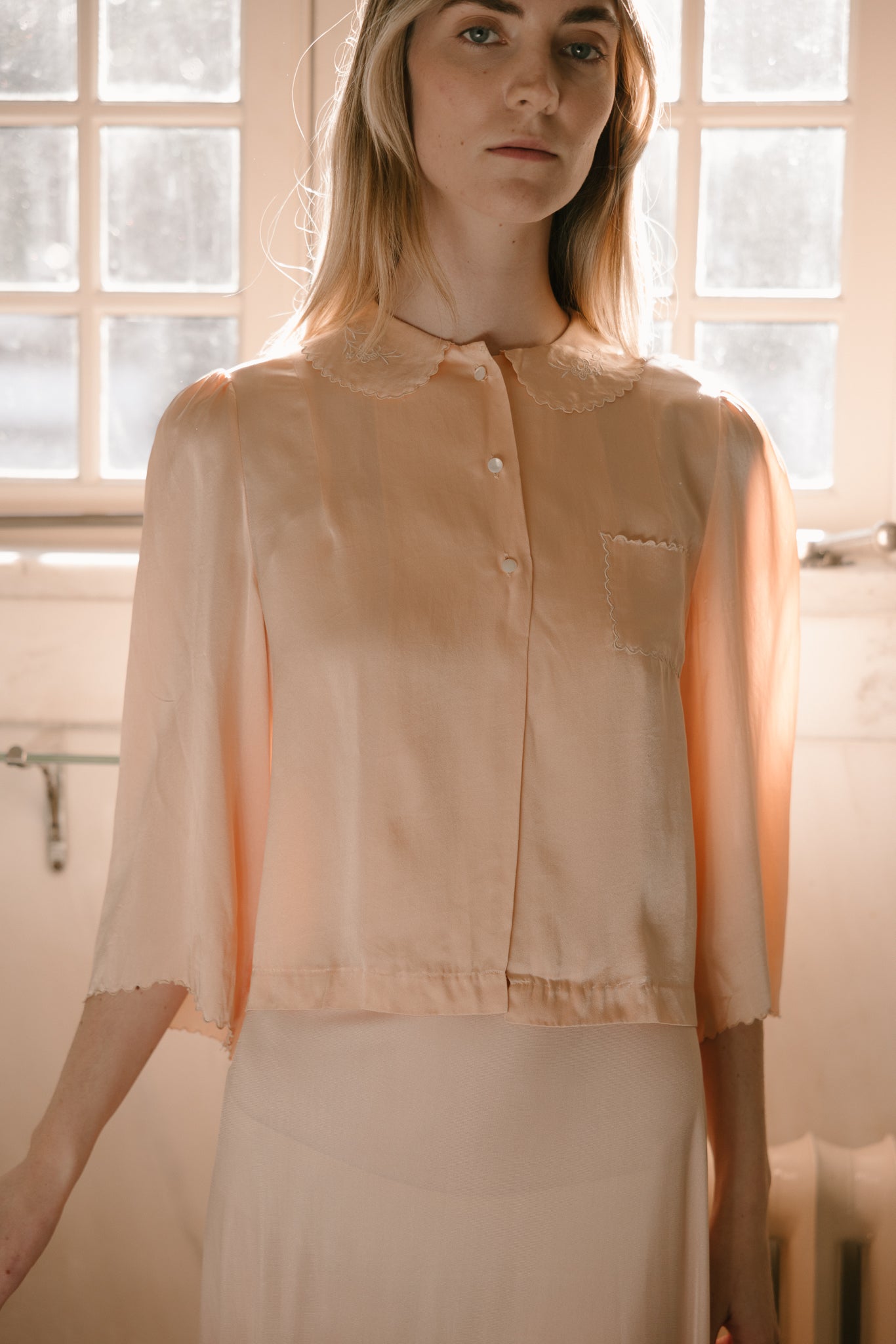 1930s purse silk bed jacket