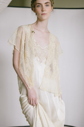 1920s embroidered net blouse