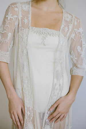1920s whitework net dress