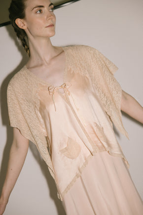1920s silk satin bed jacket