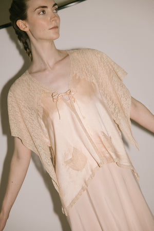 1920s silk satin bed jacket