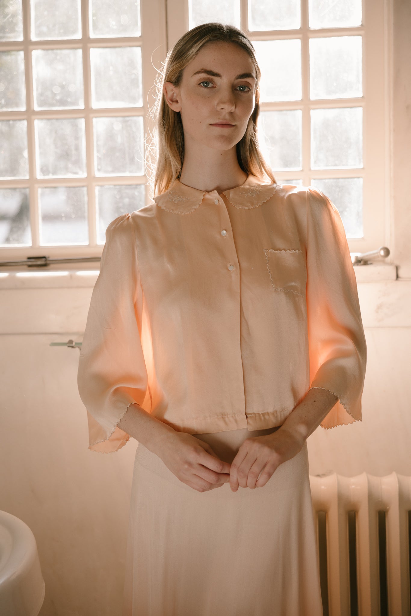 1930s purse silk bed jacket