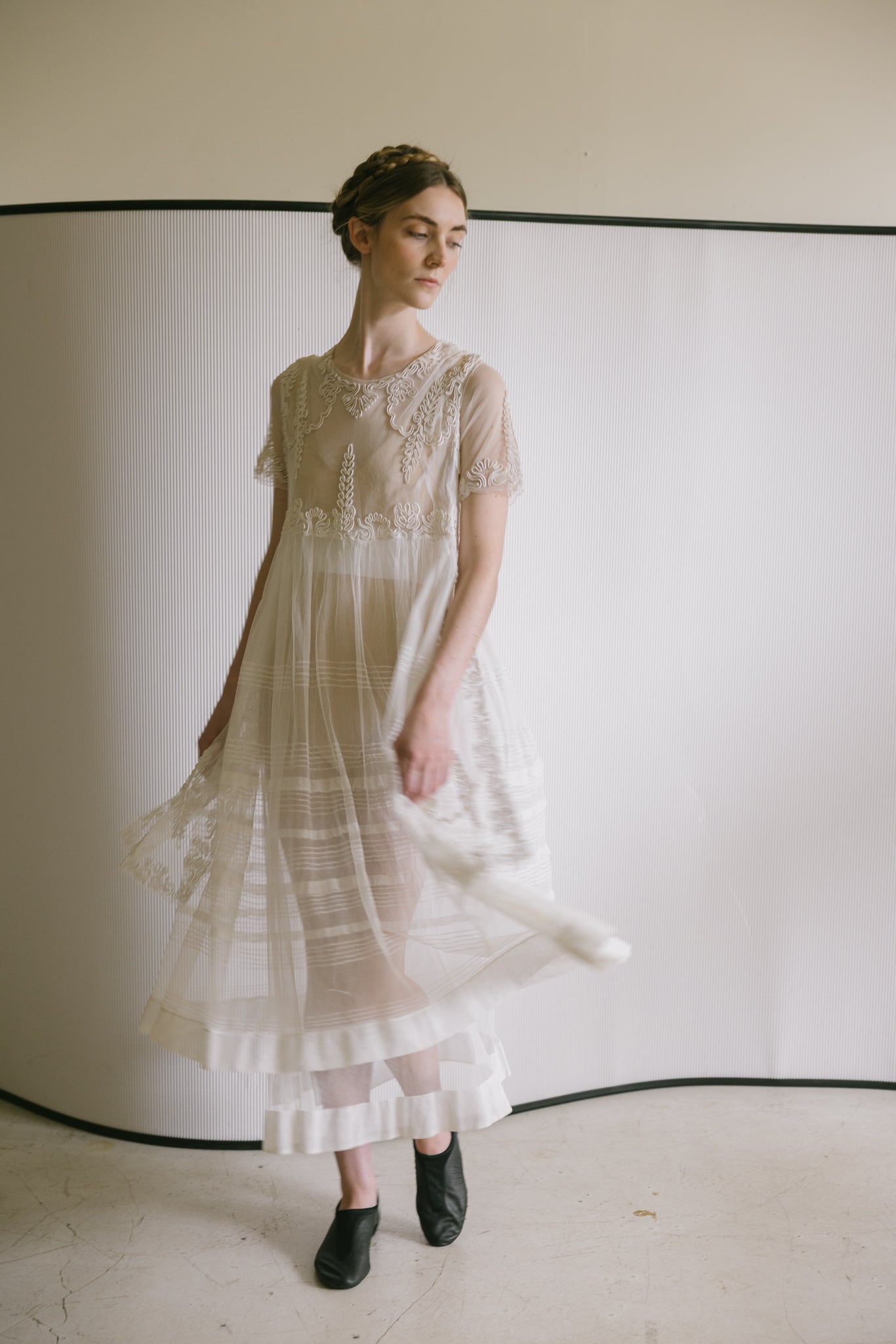 1913 soutache tulle appliqué dress