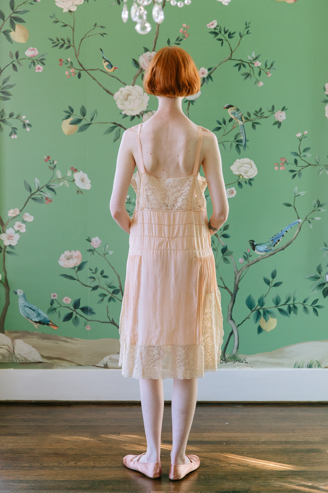 1920s silk lace slip made in France