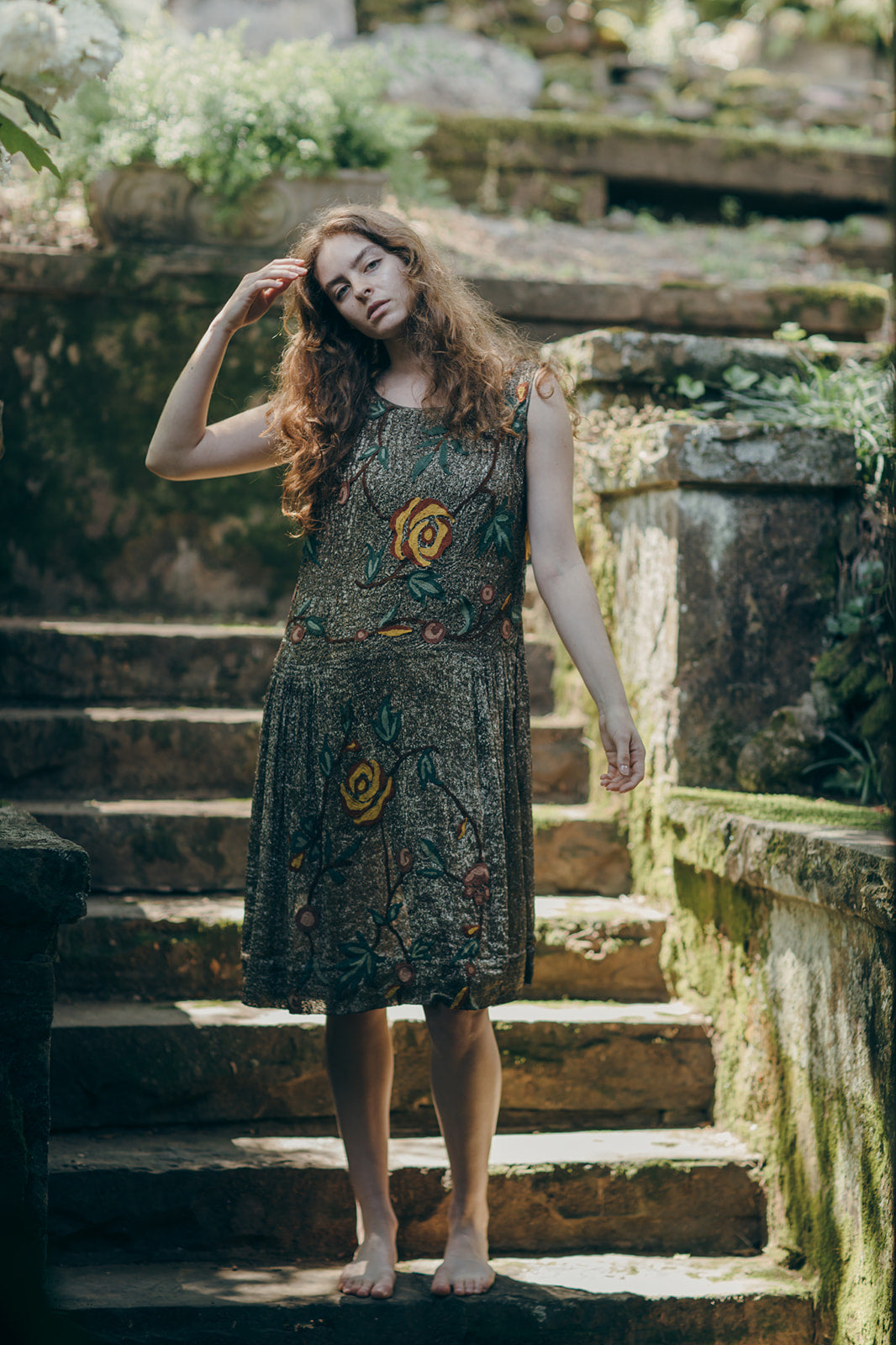 embroidered drop waist dress Gazar Embroidered Flower Dress – Amsale main image 1