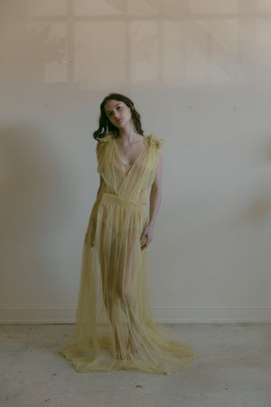 1930s yellow tulle gown