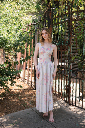 1930s floral rayon nightgown, USA