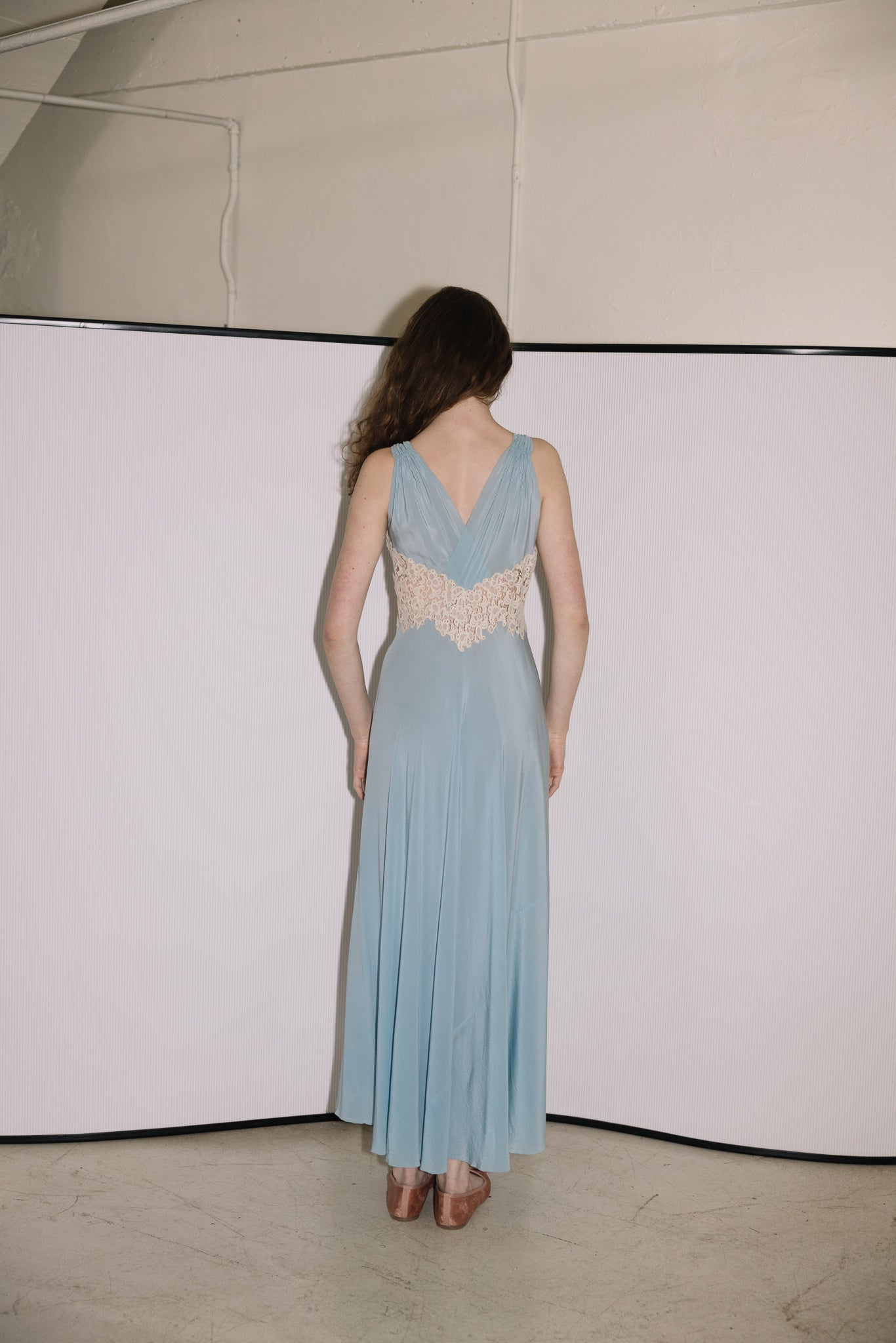 1930s blue French silk nightgown