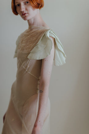 1930s embroidered net gown