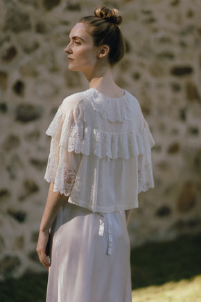 1920s silk lace bed jacket, Paris