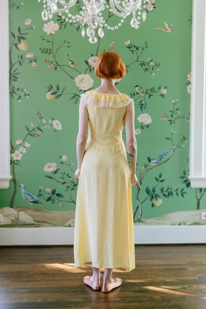 1940s canary rayon nightgown