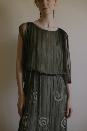 1920s silk evening dress
