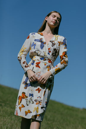 Vintage Hermès silk butterfly dress