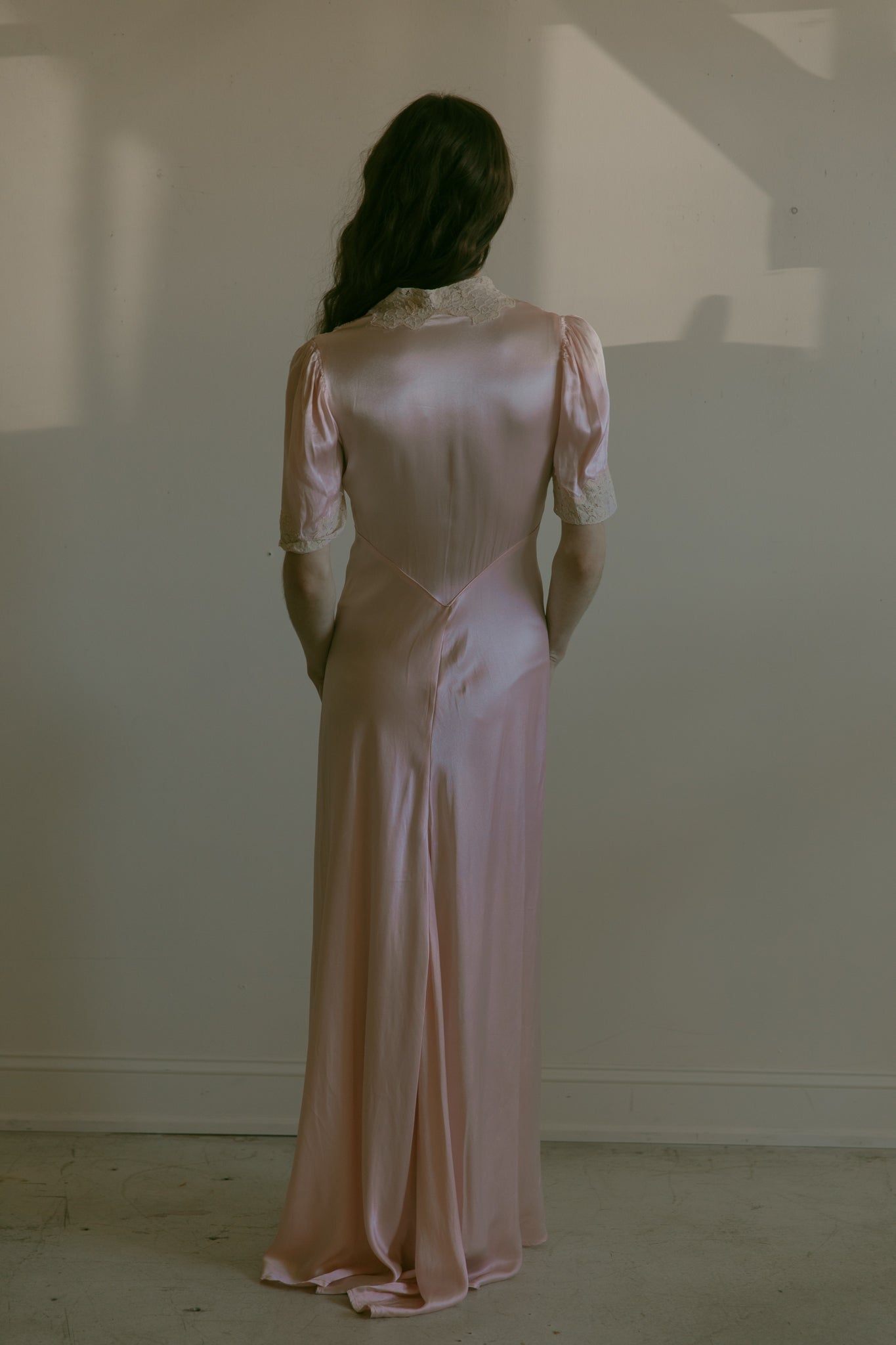 1940s zip front gown