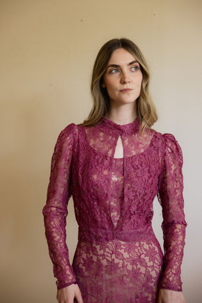 1930s lace evening gown set