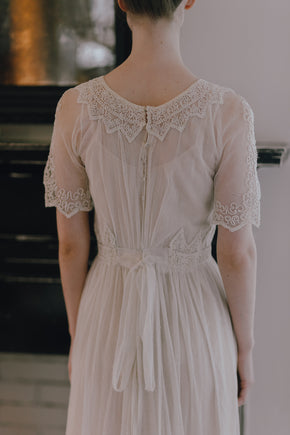 1910s soutache ivory net gown