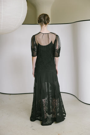 1930s net lace gown
