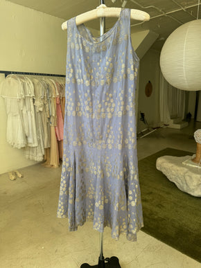 1920s silk chiffon lamé dress