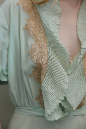 1930s mint green silk nightgown