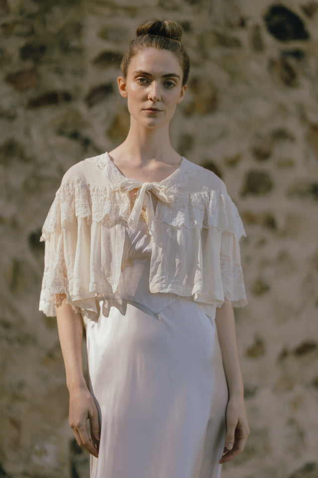 1920s silk lace bed jacket, Paris