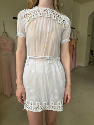 1900s French net tunic