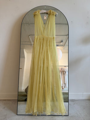 1930s yellow tulle gown