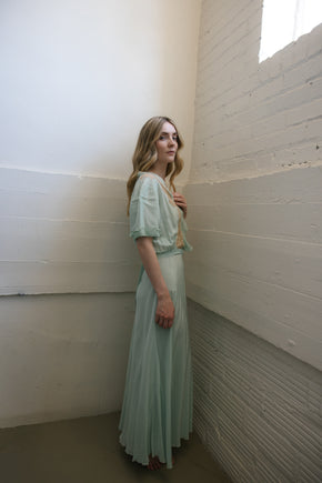 1930s mint green silk nightgown