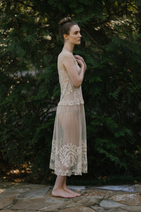 Antique tulle needle less dress