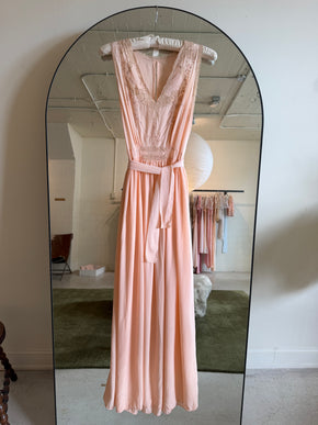 1930s peach silk lace lingerie gown