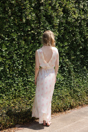 1930s floral bias silk nightgown, USA