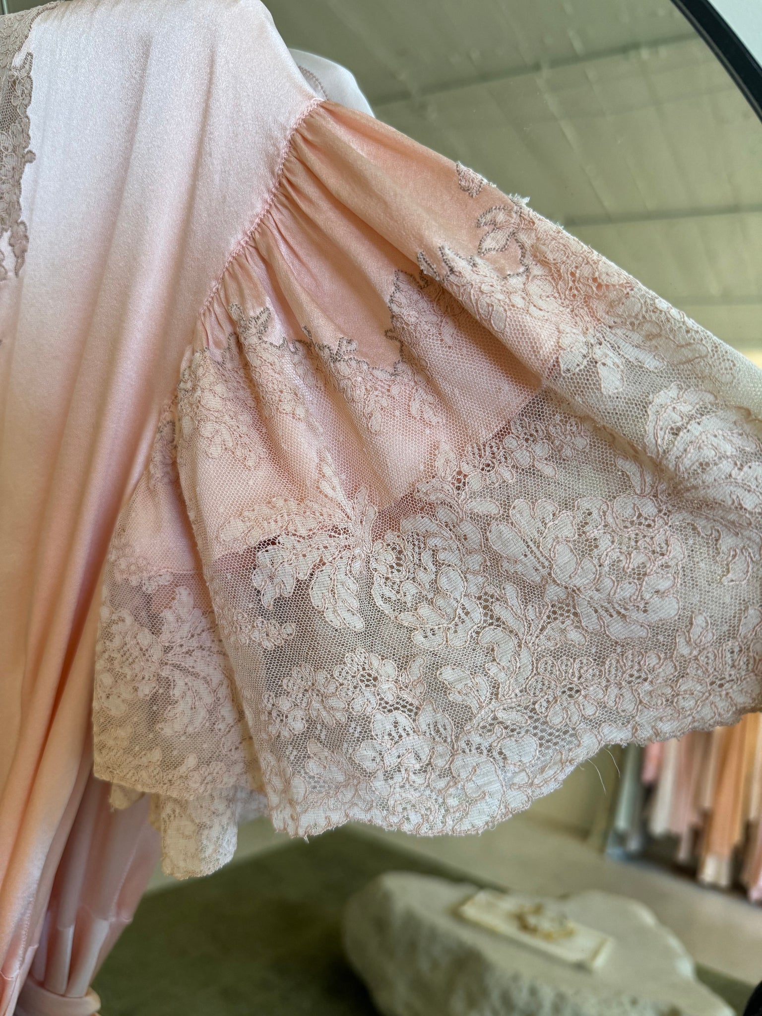 1930s French silk lace robe