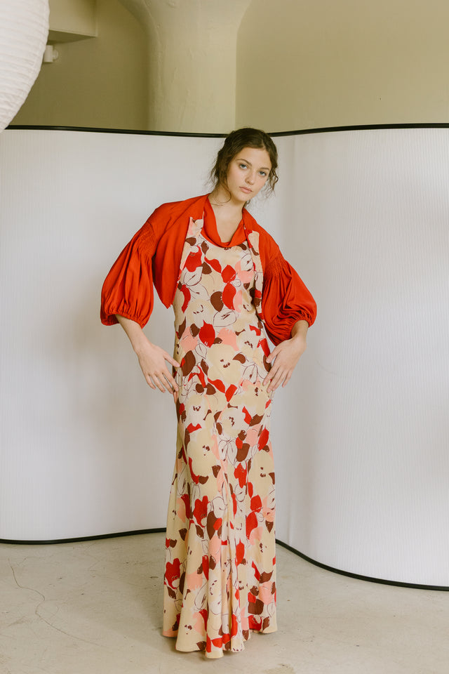 1930s silk crepe dress set
