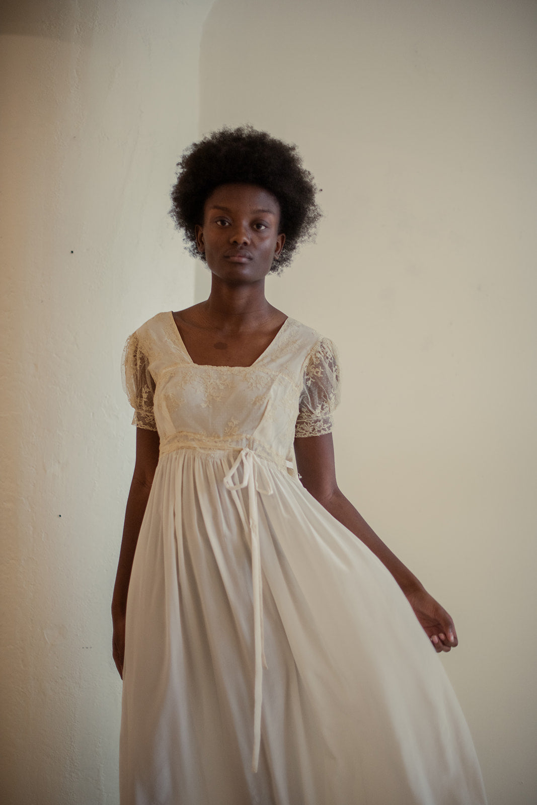 1930s chantilly silk dress