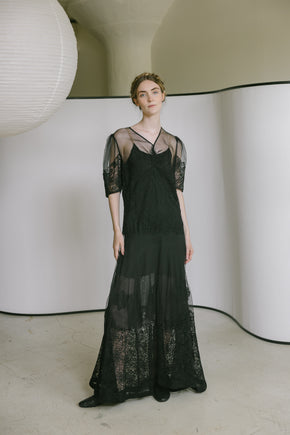 1930s net lace gown