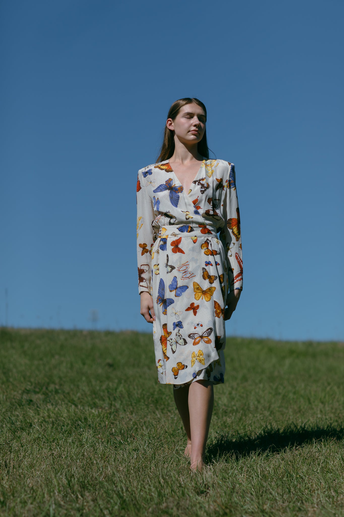 Vintage Hermès silk butterfly dress