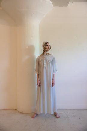 1930s French crepe chiffon lace nightgown