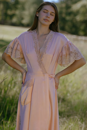 1930s French silk lace robe